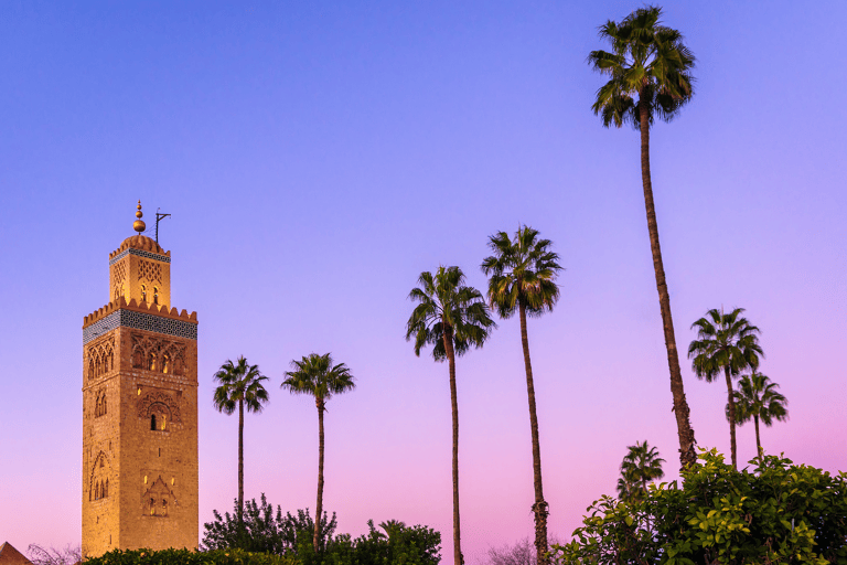 africa-morocco-marrakesh-sunset-with-mosque-and-palmtrees