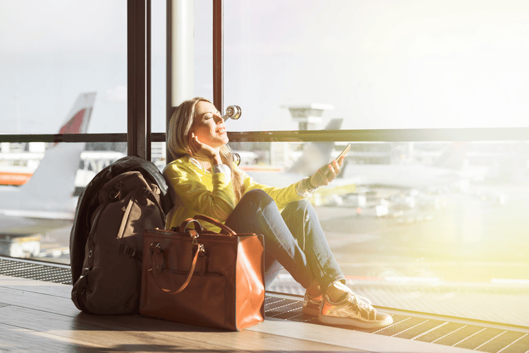 airport-girl-waiting-phone