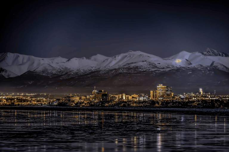 america-alaska-mountains-city-night