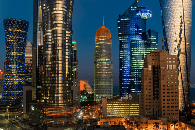 Doha skyline at night