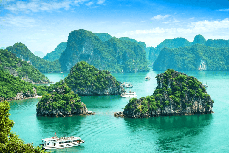 asia-vietnam-halong-bay-boats-blue-water-sunny