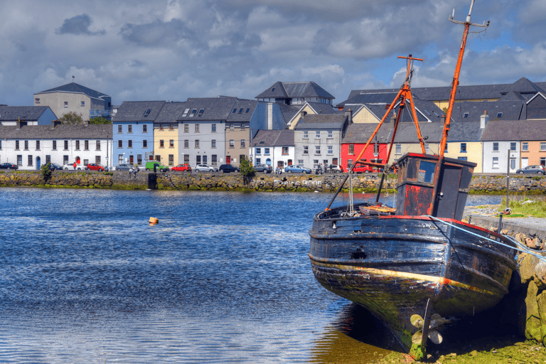 europe-ireland-galway-port-bay-boat-houses
