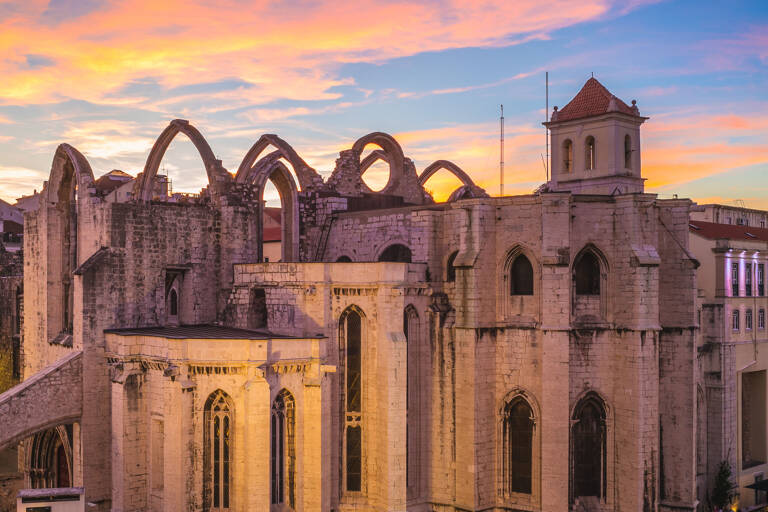 europe-portugal-lisbon-carmo-church-sunset