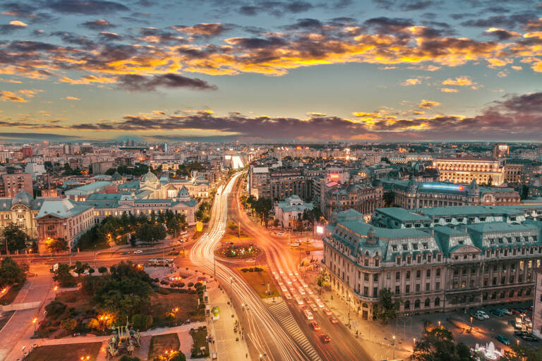 europe-romania-bucharest-center-sunset