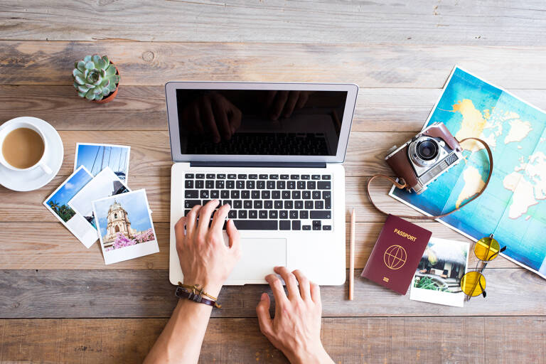 general-laptop-passport-travel