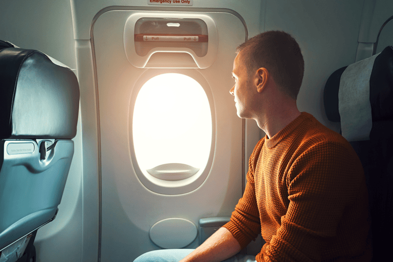 general-passenger-in-airplane-emergency-exit-seat