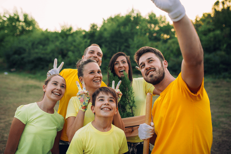 generic-group-volunteers-taking-selfie