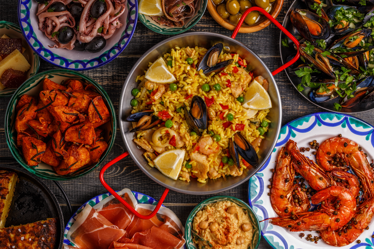 generic-spanish-food-flat-lay