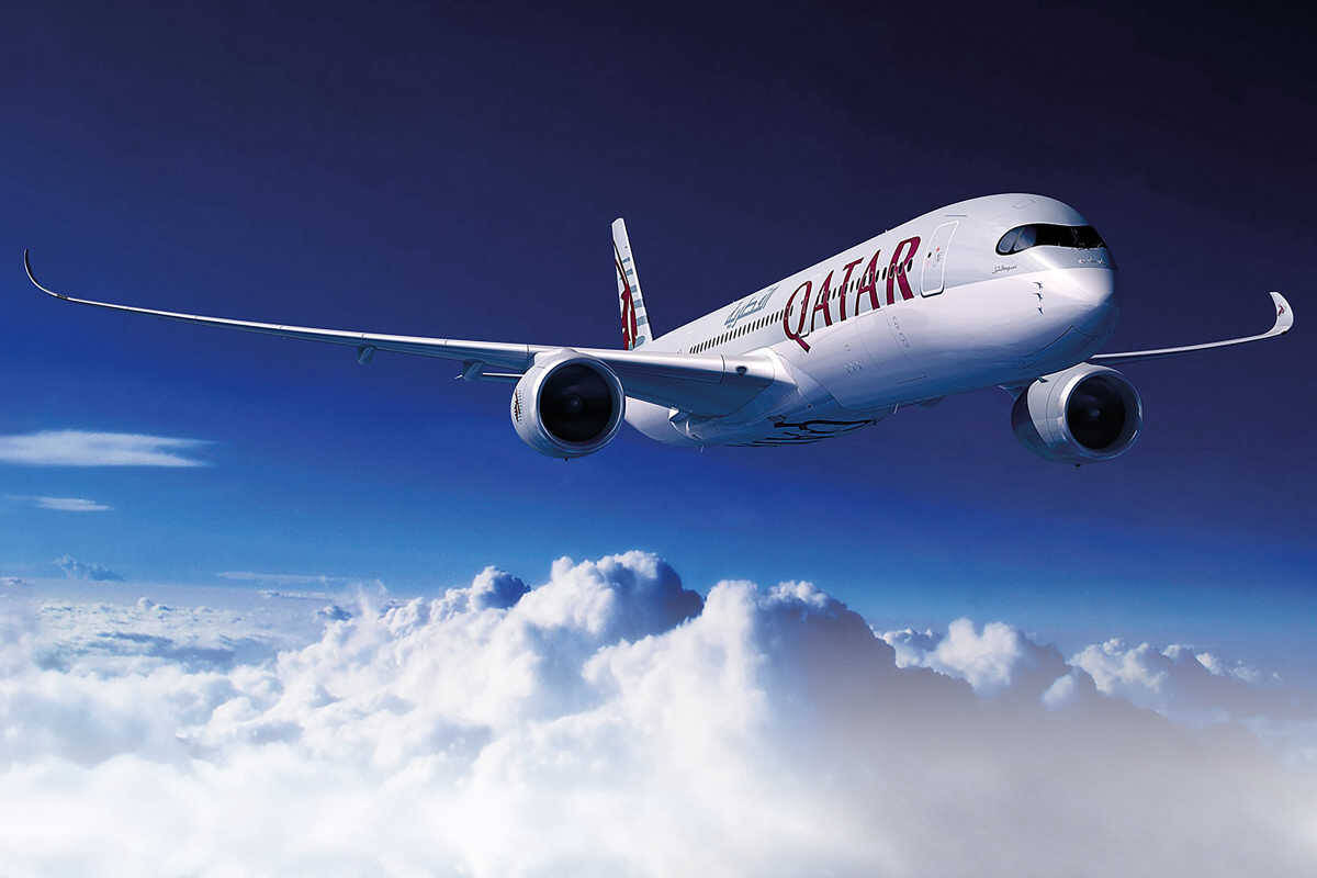 Qatar Airways aircraft in flight